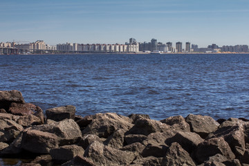 view of the sea facade of St. Petersburg