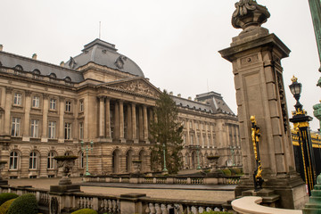 Fototapeta premium Royal Palace of Brussels, cloudy winter time in Brussels, Belgium on December 30, 2018. 