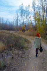 Fototapeta premium Full-length portrait of a girl on the outdoor
