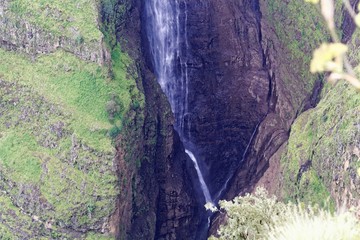The Jin Bahir waterfall in the Geech Abyss canon in the Simien Mountains in Ethiopia.