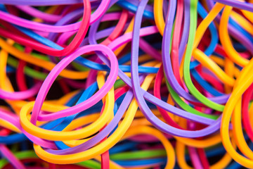 Colorful rainbow colors rubber bands