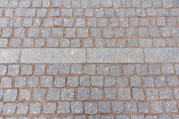 Paving stones on the bridge street in the city center