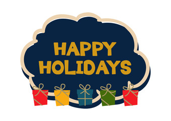 メリークリスマス。 クリスマスのロゴデザイン。 年末のデザイン素材。 ハッピーホリデイ。