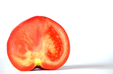 Close -up red tomato isolated on white background, food photo,vegetable