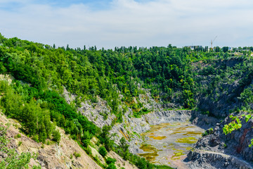 Naklejka premium View on a cliffs in a granite quarry
