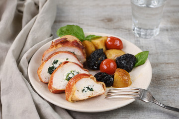 Sliced Stuffed Chicken Breast