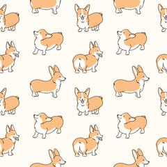 Cartoon pet dog animal doodle seamless pattern - 300442118