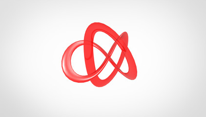 3D torus knot in gray background