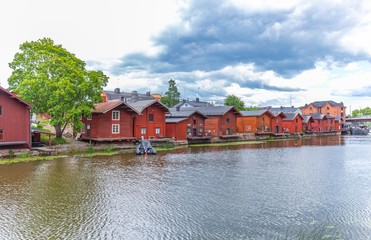 Fototapeta na wymiar The city of Porvoo.Finland. Old town. Travel europe. Scandinavia.Park fores.