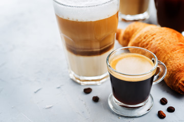 Coffee drink with fresh croissants