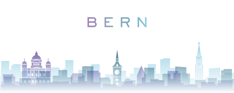 Bern Transparent Layers Gradient Landmarks Skyline