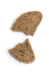 Sliced whole grain bread with oat flakes. Wholemeal bread.