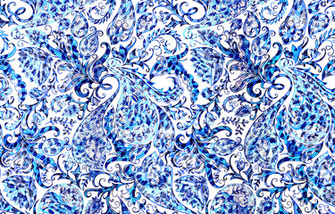 blue paisley pattern
