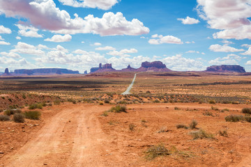 Famous red rocks of Monument Valley. Navajo Tribal Park landscape, Utah/Arizona, USA