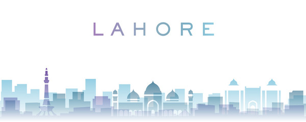 Fototapeta premium Lahore Transparent Layers Gradient Landmarks Skyline