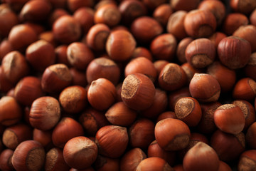 Nuts background, close up. Food background 