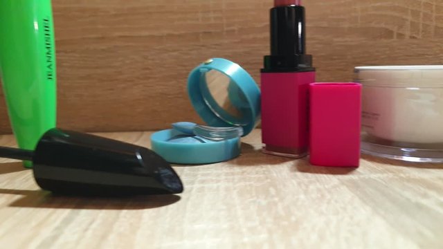Cosmetics. Cosmetic set. Makeup Tools in the close-up.
