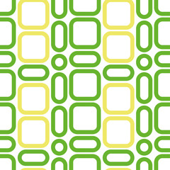 Square retro pattern  green yelow