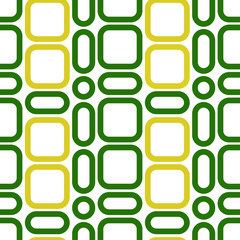 Square retro pattern  green yelow