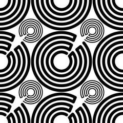 Circle retro black white pattern 
