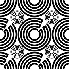 Circle retro black white pattern 