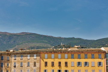 Fototapeta na wymiar Bastia residential architecture. Corsica island, France.