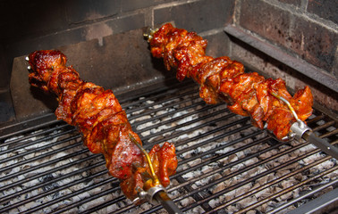 meat prepared for a barbecue, at the Oktoberfest