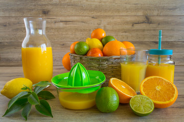 Mix of fresh citrus fruits