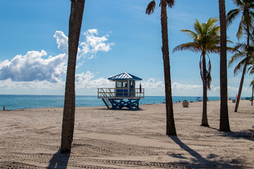 Colorful lifeguard stand in Hollywood, FL