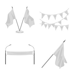 Vector illustration of promotional and textile logo. Collection of promotional and white vector icon for stock.