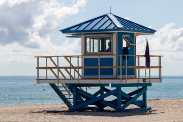 Colorful lifeguard stand in Hollywood, FL