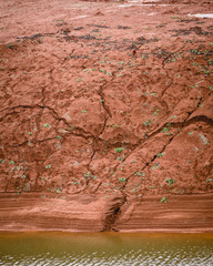 Clay pattern from water going throught them.