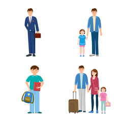 Isolated object of family and people icon. Collection of family and avatar vector icon for stock.