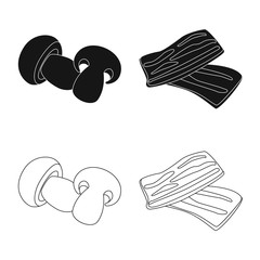 Vector design of taste and product sign. Set of taste and cooking stock symbol for web.