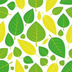 Leaf pattern green yellow vector illustration