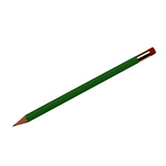Pencil green realistic vector illustration isolated
