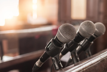 Three microphones were inside the church.