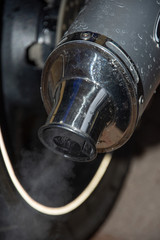 Motorcycle rear exhaust pipes detail