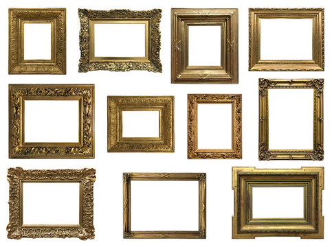 Assortment of art golden frames 