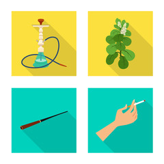 Isolated object of smoke and statistics icon. Set of smoke and stop stock vector illustration.