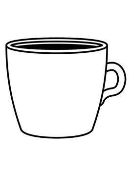 tasse kaffee kontur version trinken lecker durst tee frühstück koffein clipart design becher glas gefäß