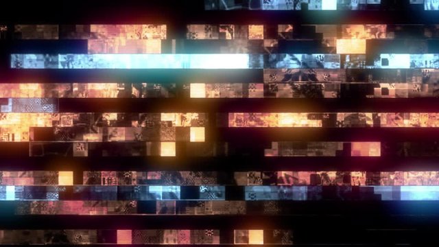 Video Background 2466: Futuristic data glitch flickers and shifts (Loop).
