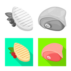 Vector design of product and poultry symbol. Collection of product and agriculture stock vector illustration.