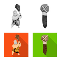 Isolated object of evolution and prehistory sign. Set of evolution and development stock symbol for web.