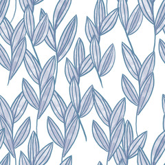 Flower leaves seamless pattern for wallpaper and textile design. Surface design.