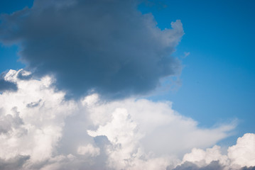 Blue sky background with clouds.