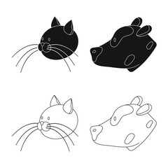 Isolated object of agriculture and breeding logo. Set of agriculture and organic stock symbol for web.