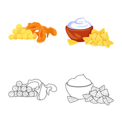 Vector design of taste and seasonin symbol. Set of taste and organic stock vector illustration.