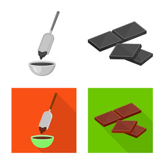 Vector design of food and yummy icon. Set of food and brown stock vector illustration.