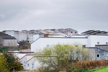 Fototapeta na wymiar Derelict council house development in poor housing crisis ghetto estate slum in England uk